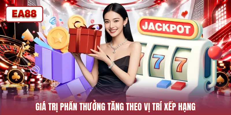 Giá trị phần thưởng tăng theo vị trí xếp hạng